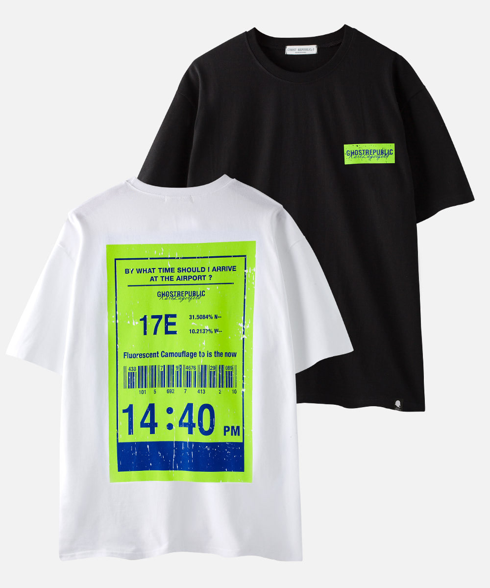 코디크 바르 오버핏 반팔 티셔츠 GT-3169 1+1 패키지